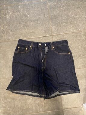 COS Dark Indigo High-Rise Denim Shorts